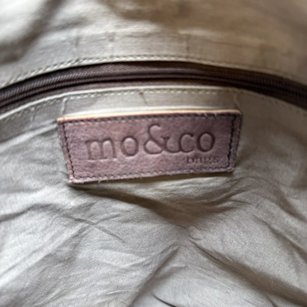 Mo & Co Large Burgundy Brown Leather Zip Top Tote Weave Woven Pink Boho Festival